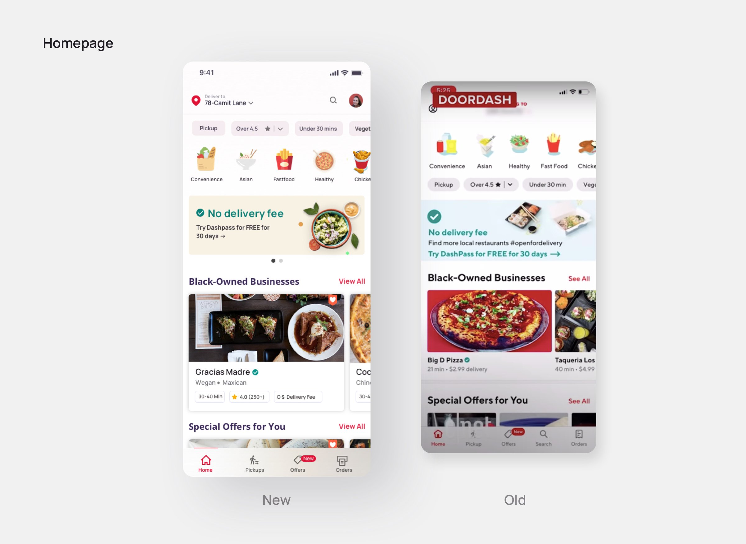 Homepage-Doordash redesign