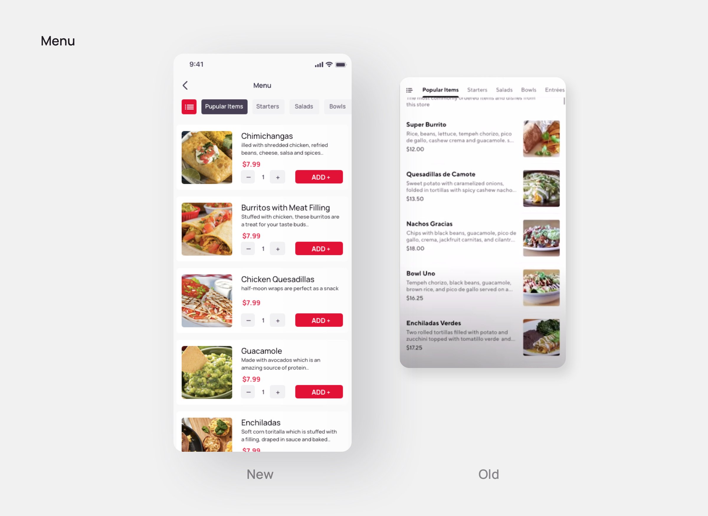 Menu-Doordash redesign