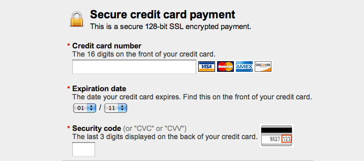 Secure CC payment
