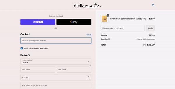 One page checkout websites